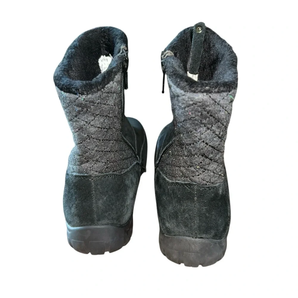 Propet Delaney Mid Zip Black Suede Ankle Winter‎ Boots Women’s 6.5 XX(4E) Wide